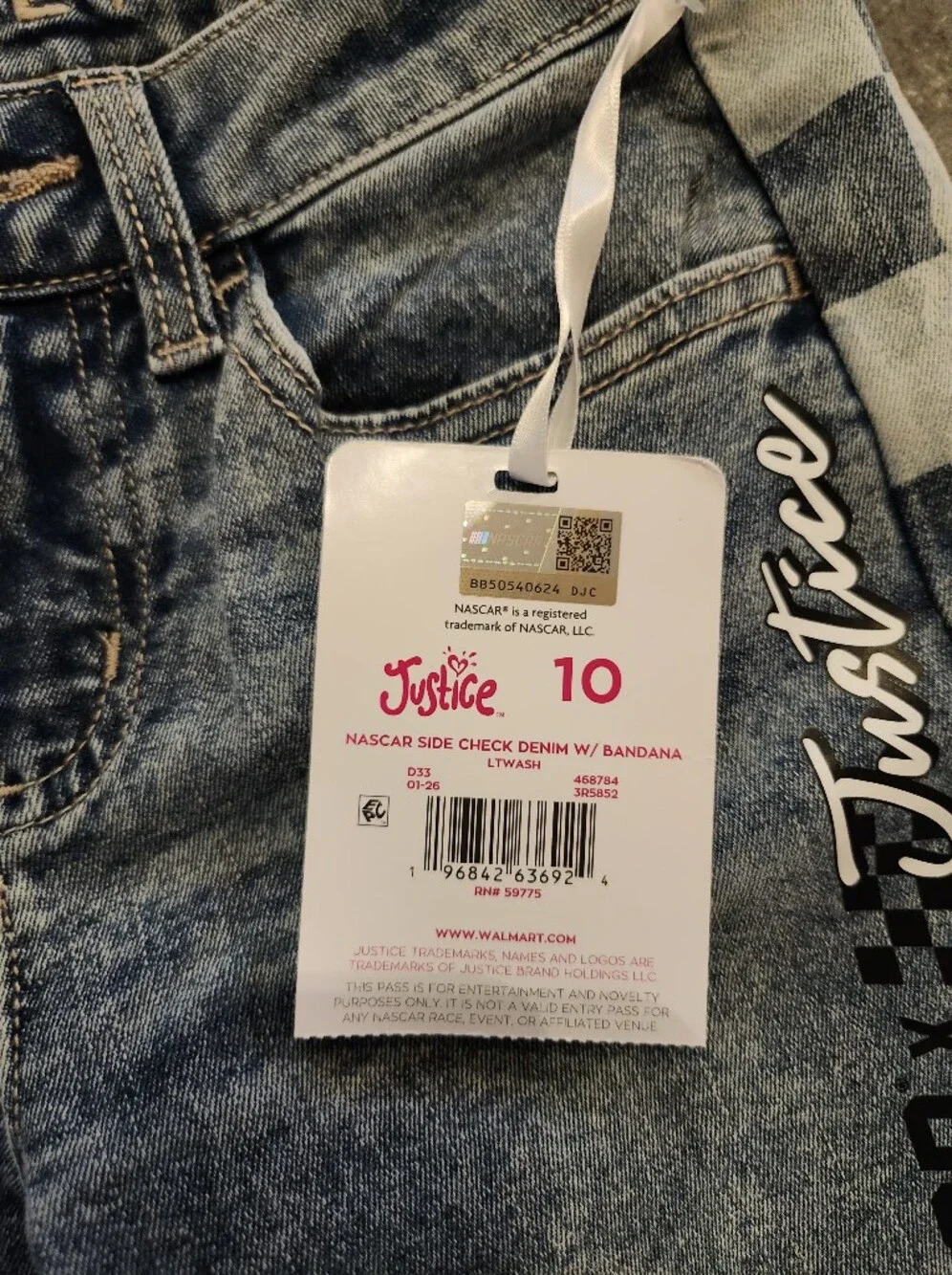 NWT Justice × Nascar jeans